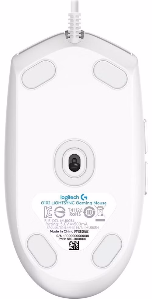 Logitech herní myš G102 LIGHTSYNC/ optická/ 6 tlačítek/ 8000dpi/ USB/ bílá