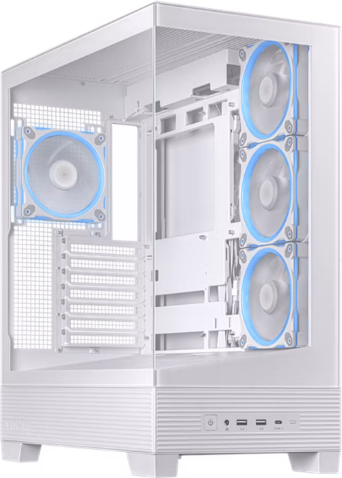 ASUS case A31 PLUS TG ARGB, Mid Tower, Průhledná bočnice, 4x120mm ARGB Fan, ARGB Hub, bílá