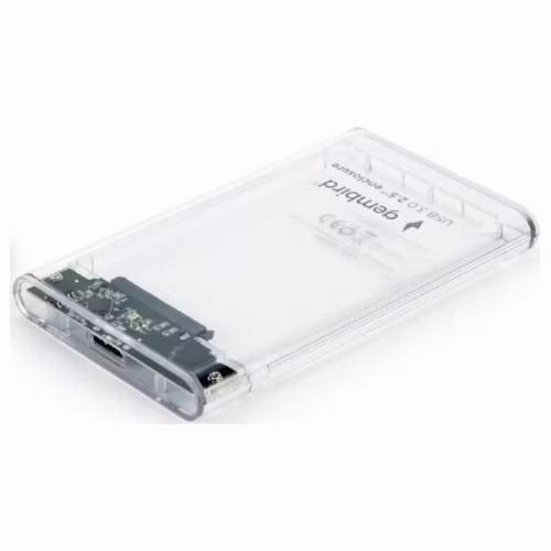 GEMBIRD EE2-U3S9-6 Box pro HDD/SSD 2,5" SATA – USB 3.0, 9,5 mm, průhledný plast