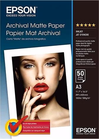 EPSON paper A3 - 192g/m2 - 50sheets - archival matte
