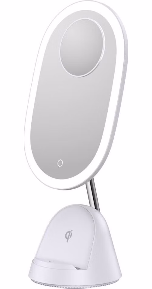 IMMAX LED kosmetické zrcátko FACE 3v1/ stojánek s Qi nabíjením/ 18W/ 70lm/ DC 12V/1,5A/ bílé