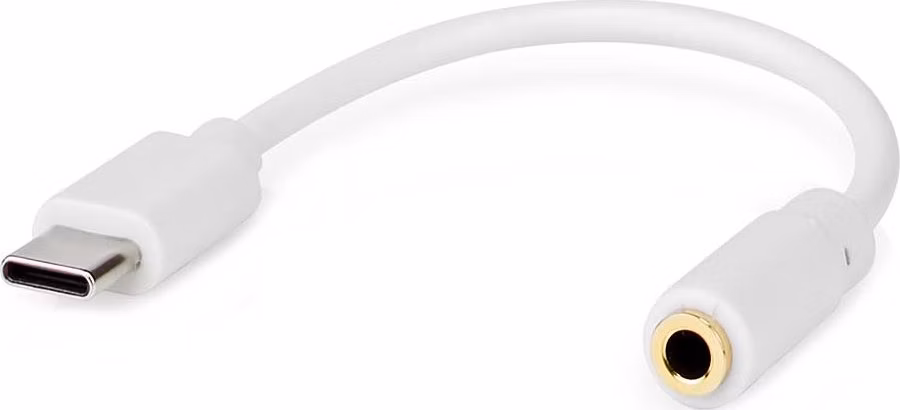 NEDIS USB 2.0 adaptér/ USB-C zástrčka - 3,5 mm zásuvka/ kulatý/ bílý/ blistr/ 10 cm