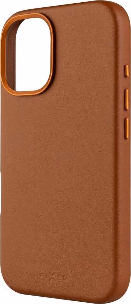 FIXED MagLeather kožený kryt iPhone 16, hnedý