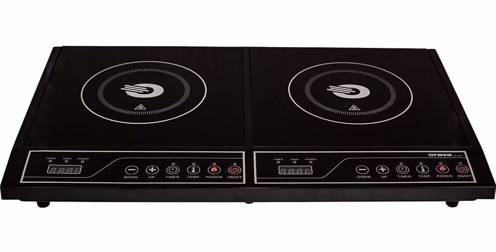 Orava VP-40i indukční dvouplotýnka, 3500 W, LED displej, časovač, 8 úrovní výkonu, 18 dB, černá