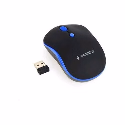 Gembird Myš MUSW-4B-03-B, černo-modrá, bezdrátová, USB nano receiver