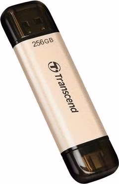 Transcend 256GB JetFlash 930C, USB-C/USB 3.2 (Gen 1) duální flash disk, 420MB/s R, 400MB/s W, zlatý