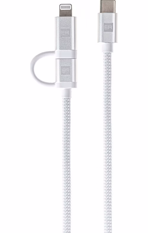 ER POWER Dual Cable USB-C C/L Mfi 100cm white