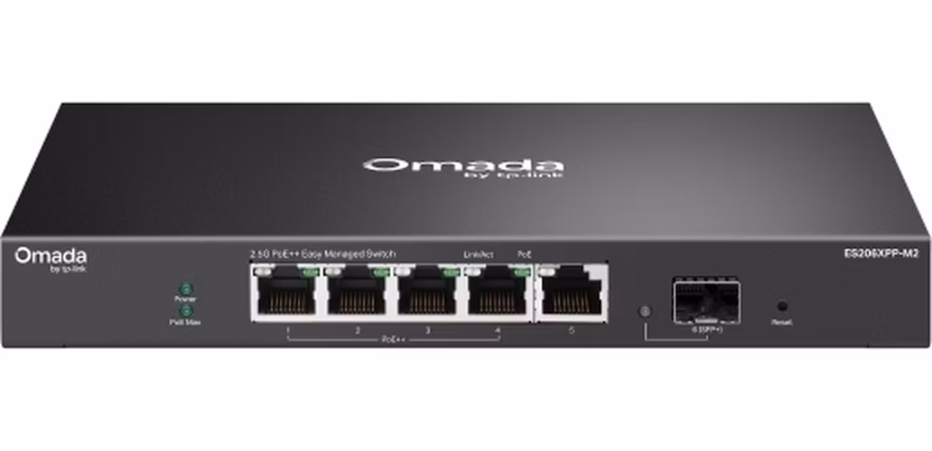 TP-Link ES206XPP-M2 Omada 4portový 2,5G + 1portový 10G PoE++ Easy Managed Switch