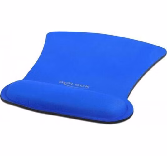 Delock Ergonomická podložka pod myš s opěrkou zápěstí modrý 255 x 207 mm