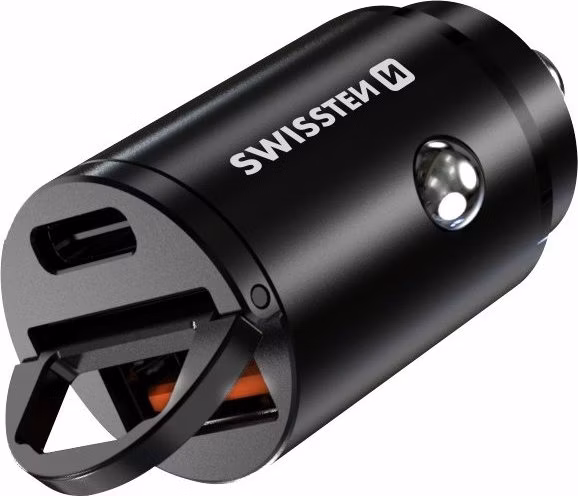 Swissten CL adaptér Power Delivery USB-C + Super Charge 3.0 30W nano černý