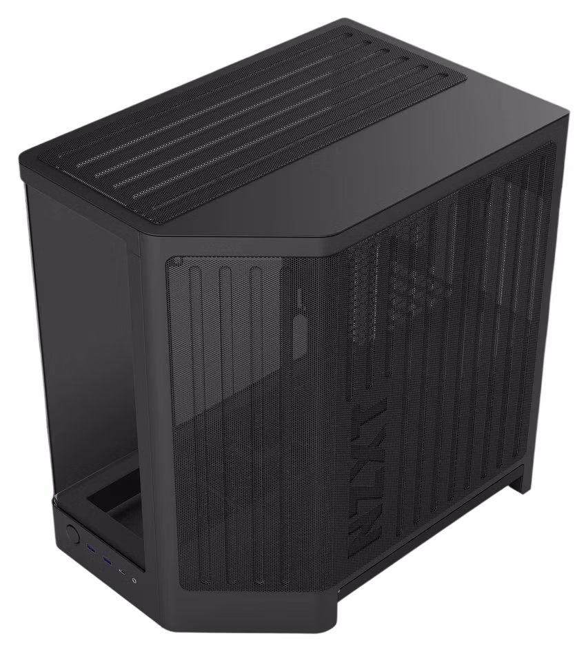 NZXT skříň H6 dvoukomorová / MidT / až 10x120mm fan / 2xUSB 3.2 / USB-C / zaoblená prosklená bočnice i čelo / černá