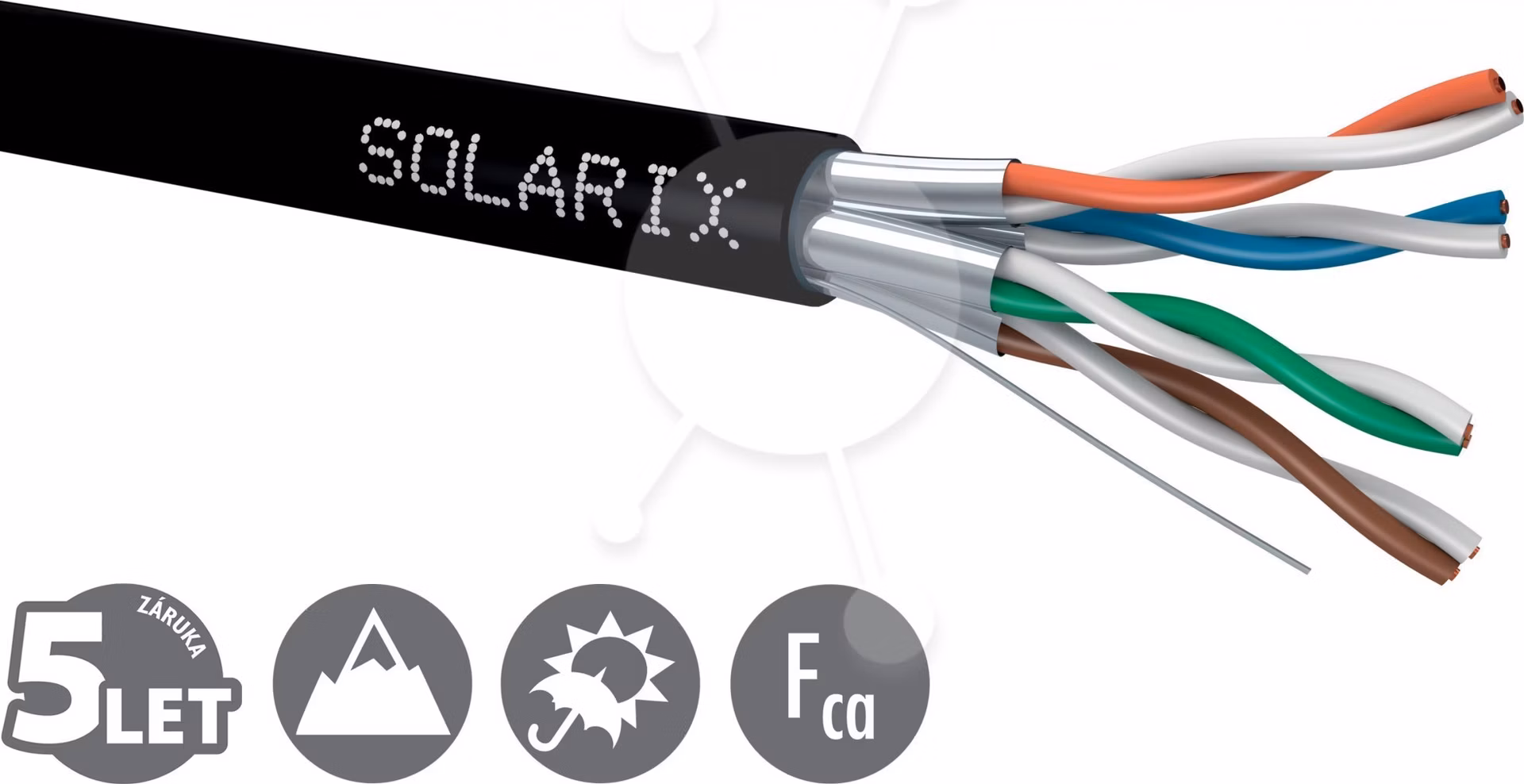 Instalační kabel Solarix CAT6A STP PE Fca 500m/cívka venkovní SXKD-6A-STP-PE
