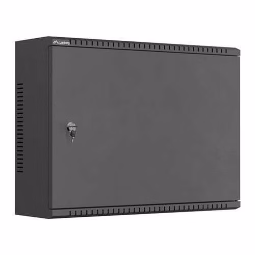 LANBERG Instalační skříň TPR 10" / 19" s MESH panelem 560 × 420 × 180 mm, černá(sestavená)
