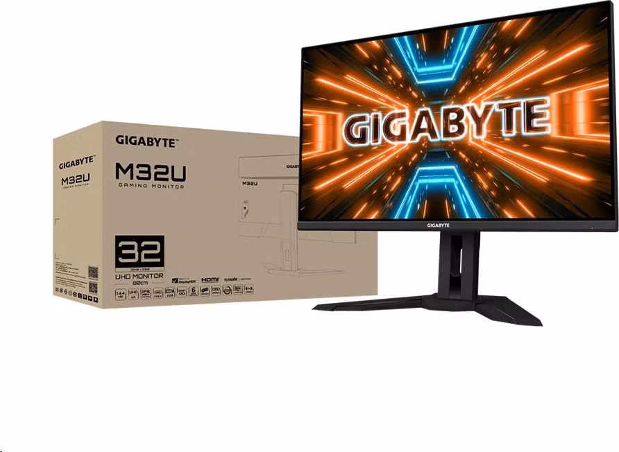 GIGABYTE LCD - 31.5" herný monitor M32U UHD, 3840 x 2160, 144 Hz, 1000:1, 350 cd/m2, 1 ms, 2xHDMI 2.1, 1xDP, SS IPS