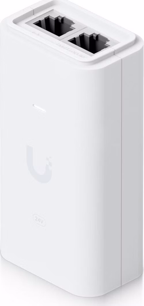 Ubiquiti POE-24-12W-G-WH - Gigabit PoE injektor 24V/0,5A (12W), včetně napájecího kabelu, bílý