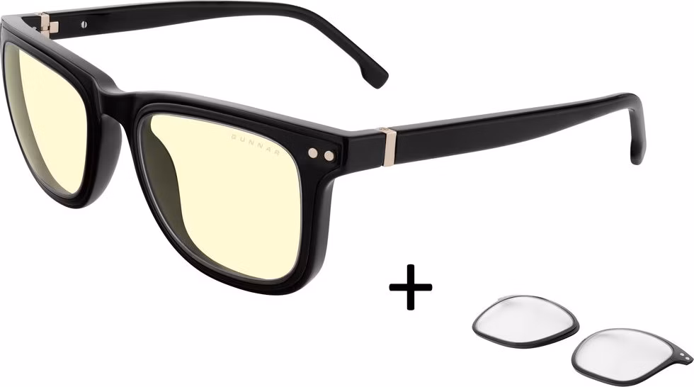 GUNNAR kancelářské/herní brýle CUPERTINO ONYX * jantarová/čirá skla * BLF 65 / BLF 35 * GUNNAR focus