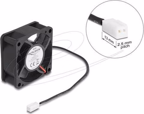 Delock Axiální ventilátor: 5 V DC, 80 x 80 x 25 mm, černý