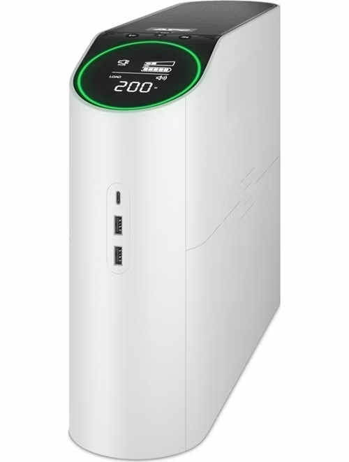 APC Back-UPS Pro Gaming, 2200VA/1320W, Tower, 230V, 4x Schuko and 2x IEC C13 outlets, RGB Lights, Pure Sine Wave, Arctic (White