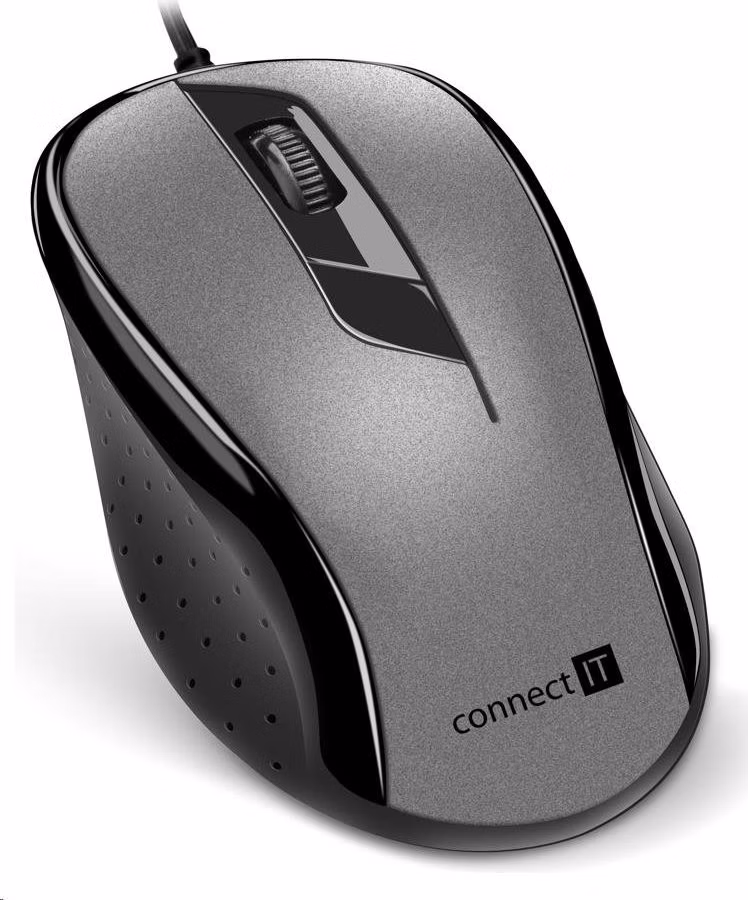 CONNECT IT Optická myš, ergonomická, USB, šedá