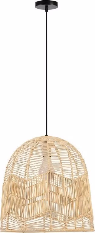 IMMAX BOHO PELO designové závěsné svítidlo, D40cm, E27, přírodní ratan