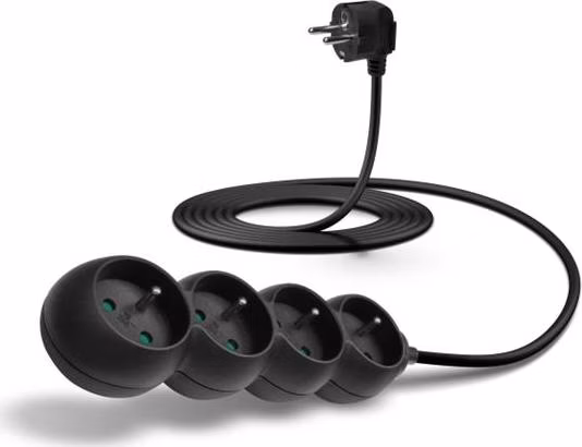 CONNECT IT prodlužovací kabel 230 V, 4 zásuvky, 3 m, bez vypínače (černý)