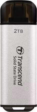 TRANSCEND Externí SSD ESD300S 2TB, External SSD, USB 10Gbps, Type C, stříbrná