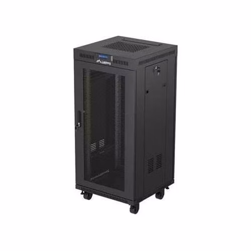 Lanberg RACK CABINET 19" FREE-STANDING 24U/600X600 (FLAT PACK) WITH MESH DOOR LCD BLACK LANBERG V2