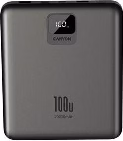 Canyon PB-2008, Powerbank, Li-Pol, 20.000 mAh, aj pre NB, dig. displej, vstup USB-C , výstup: 2x USB-C a 2x USB-A