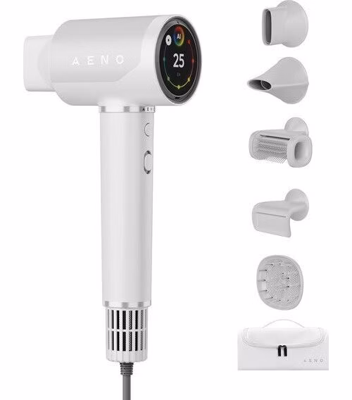 AENO AI ProDryer Fén HD5 biely, 100km/h, Hlasové ovl., ionizátor, AI, NTC, Gravity/Infra senzor, 67 dB, LED
