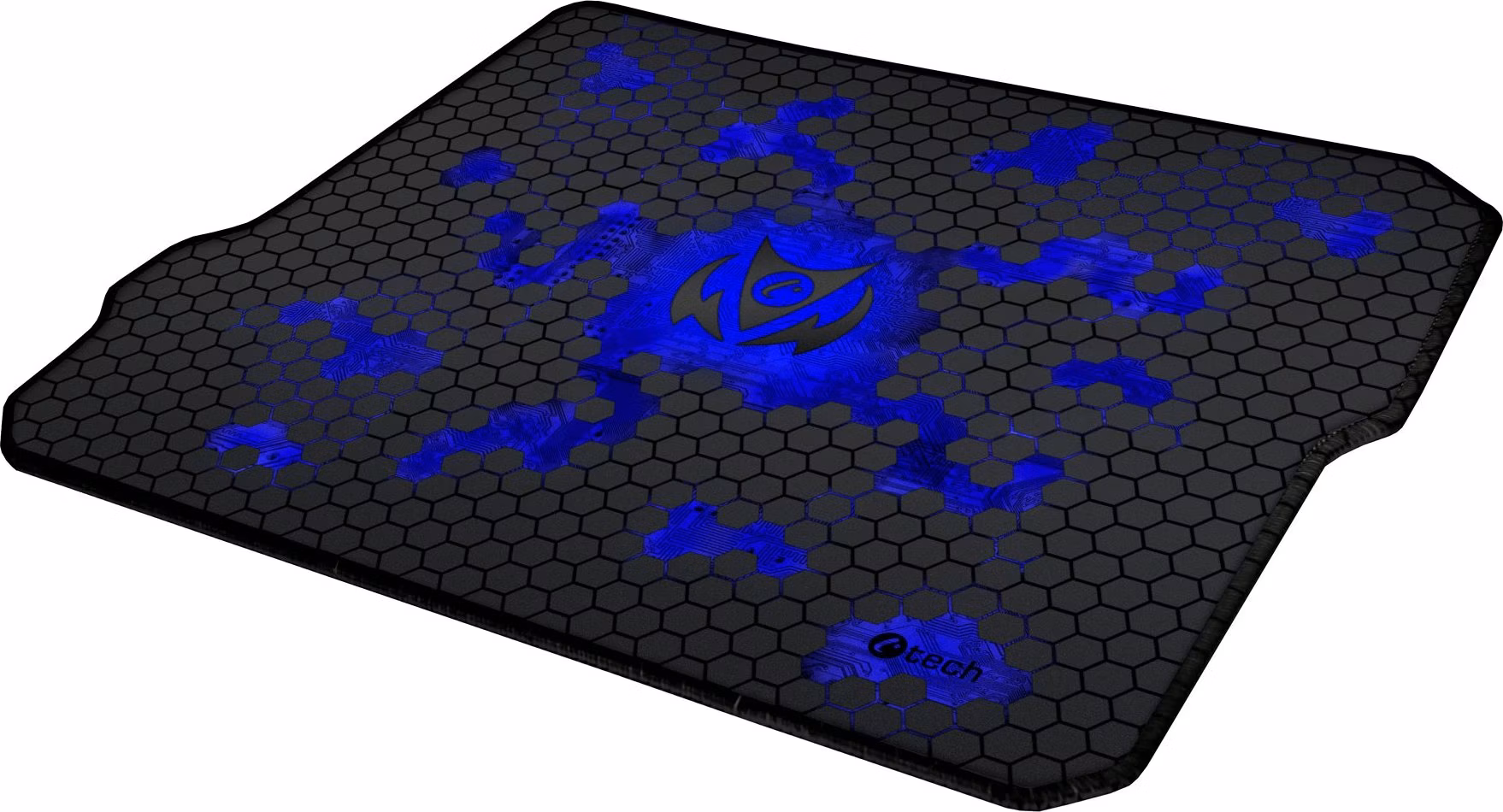 C-TECH Herní podložka pod myš ANTHEA CYBER BLUE, 320x270x4mm, obšité okraje