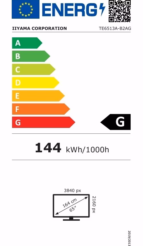 65" iiyama TE6513A-B2AG: IPS, 4K, 40P, EDLÁ