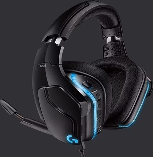 Logitech náhlavní drátová herní souprava G635 7.1 DTS Lightsync - černé