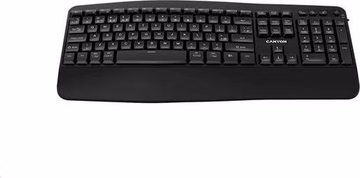 Canyon HKB-W6, 2v1 bezdrôtová 2.4GHz/BT klávesnica, ergonomická s opierkou, vodeodolná, 104 klávesov, SK/CZ, čierna