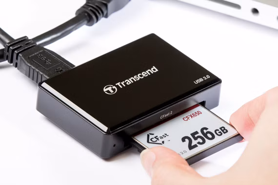 Transcend USB 3.1 (Gen 1) čtečka paměťových karet, černá  CFast 2.0/CFast 1.1/CFast 1.0