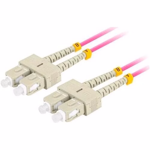 LANBERG optický patch cord MM SC/UPC-SC/UPC duplex 1m LSZH OM4 50/125 průměr 3mm, barva magenta