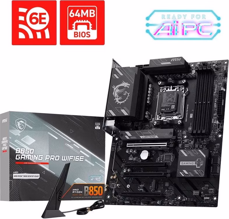 MSI MB Sc AM5 B850 GAMING PRO WIFI6E, AMD B850, 4xDDR5, WiFi, 1xHDMI, 1xDP, ATX
