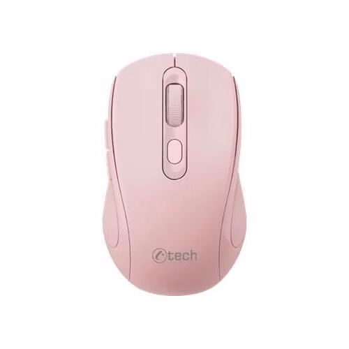 C-TECH myš WLM-12 Dual mode, bezdrátová, BT5.0 + 2,4GHz, 1600DPI, 6 tlačítek, USB nano receiver, růžová