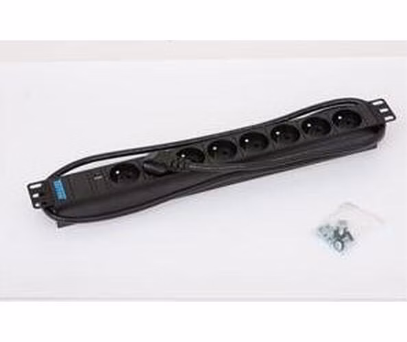 Triton 19',8xCZ zásuvka,kontrolka,3x1.5mm 2m kabel CZ-DE, RAL9005