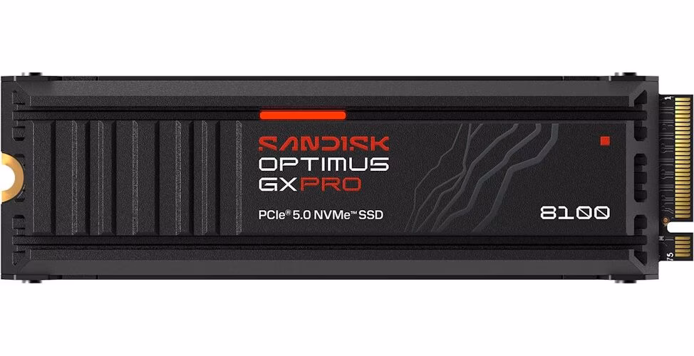 SANDISK Optimus GX PRO 8100 NVMe 4TB SSD Heatsink / NVMe M.2 PCIe Gen5 / Interní / M.2 2280