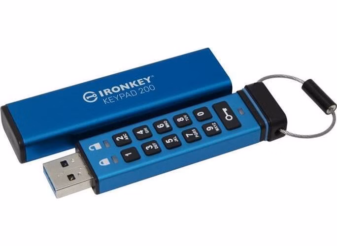 KINGSTON 64GB IronKey Keypad 200, FIPS 140-3 Lvl 3 (Pending) AES-256 Encrypted