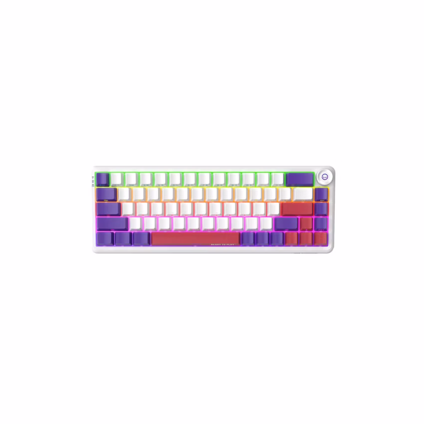 Lorgar KBA41MWH, mechanická herná klávesnica, 66 klávesov, Toxic Purple Switch, Hot-Swap, RGB, USB-C