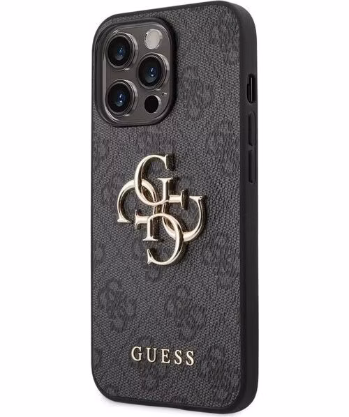 Guess PU 4G Metal Logo kryt iPhone 14 Pro Max šedý