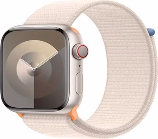 Apple Watch Series 9 Cellular 45mm Hvězdně bílý hliník s hvězdně bílým provlékacím řemínkem