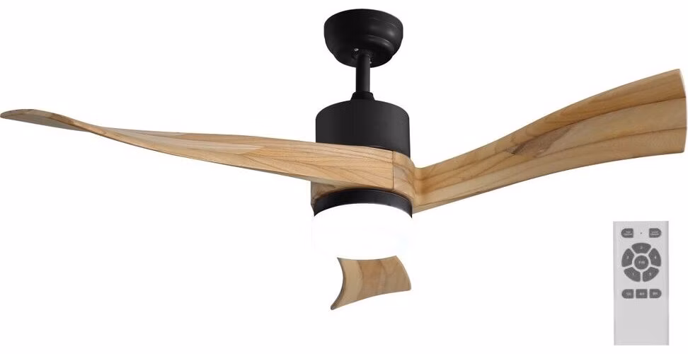 IMMAX NEO LITE SOFISTICADO SMART LED stropní svítidlo s ventilátorem Wi-Fi černé/dřevo, TUYA