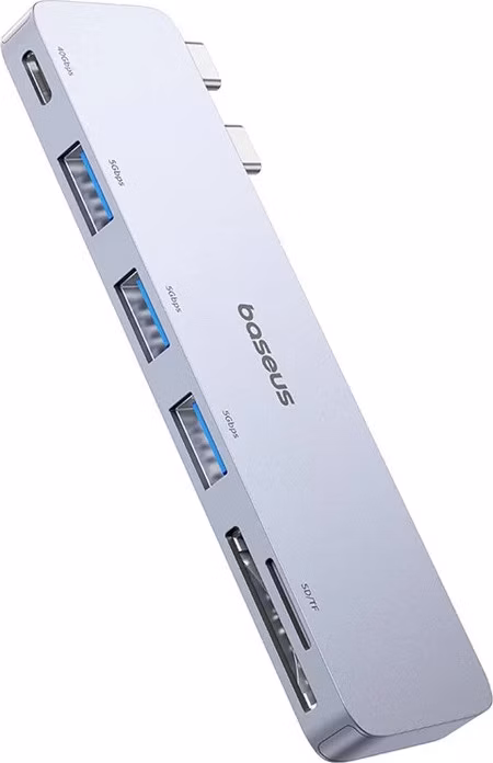 Baseus Dokovací stanice Ultra Joy 6v1 (USB-C PD, 3xUSB 3.0, SD/TF) šedá
