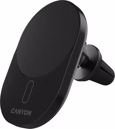Canyon OnGrip 105, bezdrôtová autonabíjačka, magnetické uchytenie mobilu, 15W, 1x USB-C 20W. čierna