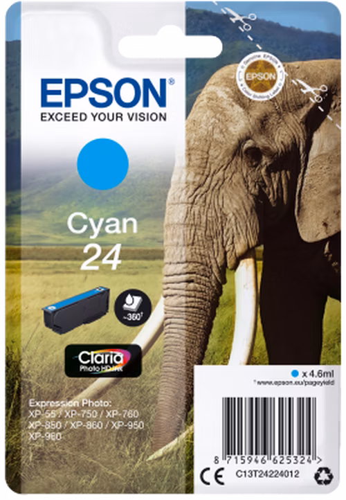 Epson Singlepack Cyan 24 Claria Photo HD Ink