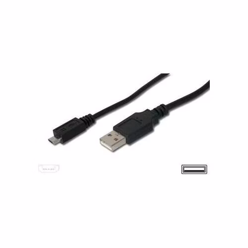 Kábel USB PREMIUMCORD 2.0 Prepojka A-Micro B 0,2 m (čierna)