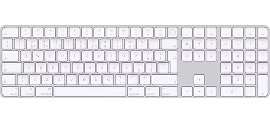 Apple Magic Keyboard s Touch ID a Numerickou klávesnicou - SK - biele klávesy (USB-C)