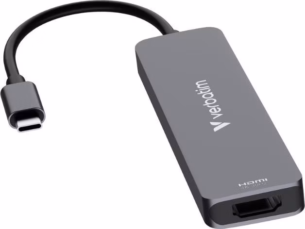 VERBATIM Dokovací stanice USB-C, 6v1, HDMI, USB-C PD, USB 3.0, USB 2.0, SD a microSD, šedá